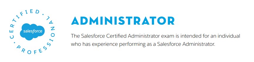 Salesforce Certified Administrator logo.